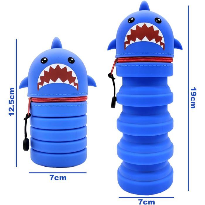 Trousse 2-en-1 Kawaii En Silicone Souple + Stylos Gel Effaçables 0,5 Mm (thème Animaux)