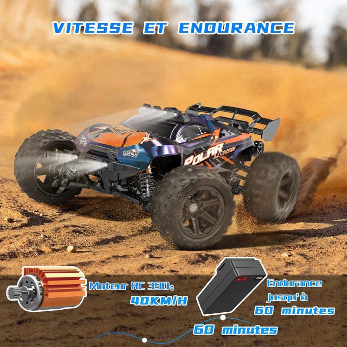 Womaqu Voiture télécommandée Adulte Débutant 4x4 Tout-Terrain, Camion RC Short Course 1/16 36 km/h, Voiture RC Drift avec 2 Jeux de pneus, 2× 7,4V 1300mAh, Transmission métal, RTR Jouets d'extérieur Womaqu Voiture télécommandée Adulte Débutant 4x4 Tout-Terrain, Camion RC Short Course 1/16 36 km/h, Voiture RC Drift avec 2 Jeux de pneus, 2× 7,4V 1300mAh, Transmission métal, RTR Jouets d'extérieur