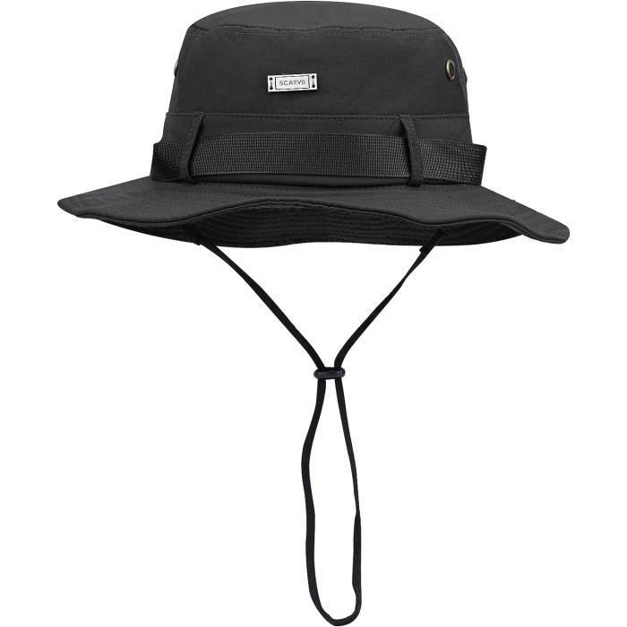 XIAOHAWANG Homme Chapeau D'été Large Bord Casquette Femme Chapeau De Soleil Pour Randonnée Pêche (Beige