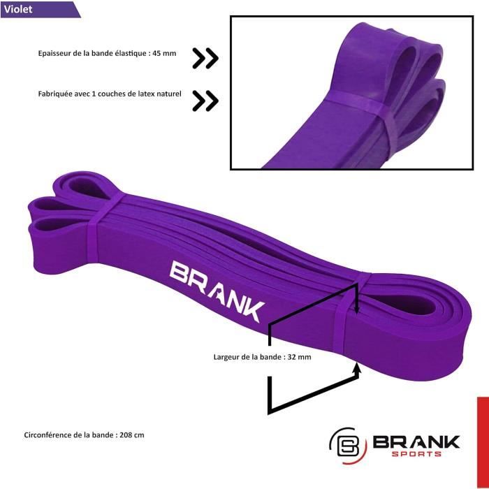 BRANK SPORTS Bandes De Résistance Élastiques Musculation – Pack 1 à 4 Bandes Latex Naturel Françaises Pour Fitness, Crossfit & Home Training