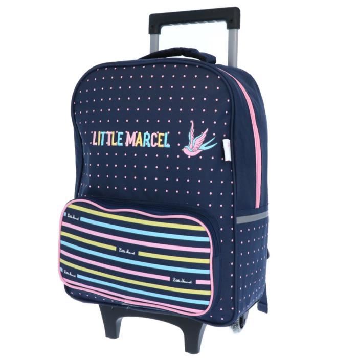 Sac a dos a roulettes Little Marcel a Rayure 42 CM Haut de Gamme Cdiscount Bagagerie Maroquinerie