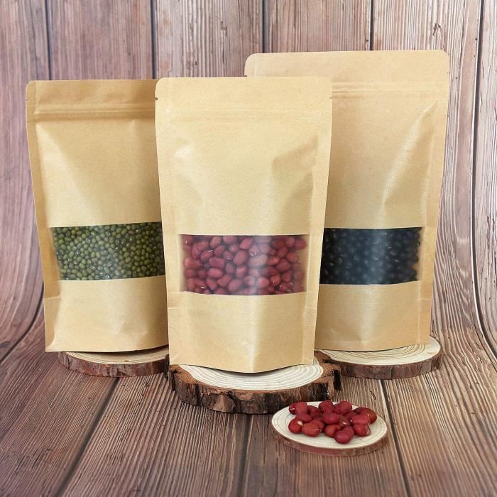 Sacs En Papier Kraft Marron à Cordes - Pour Magasins, Fruits, Vente à Emporter - Tailles Variées