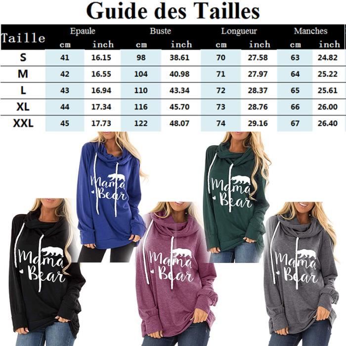 Sweat femme de marque Style de loisirs Sweat a capuche Couleur pure Style lache impression femme marque Vert Vert Cdiscount Pret a Porter