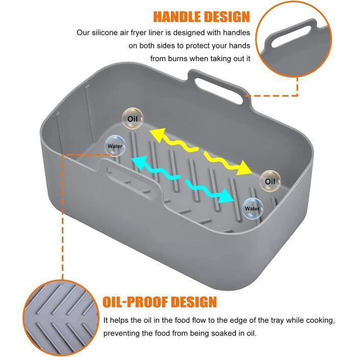 4 Pots En Silicone Pour Air Fryer - 16.5 Cm De Diamètre, Réutilisables, Antiadhésifs, Pour Four Et Micro-ondes