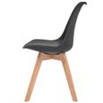 🎏5683Lot de 2 chaises de salle à manger -Chaises FAUTEUIL Style contemporain Scandinave Design Moderne salon- Noir Similicuir-3