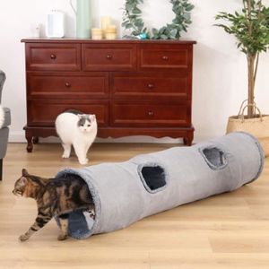 ZVBEK Tunnel Pour Chat Avec Lit Pour Chat D'intérieur, Sous Le Sapin De Noël, En Peluche Douce