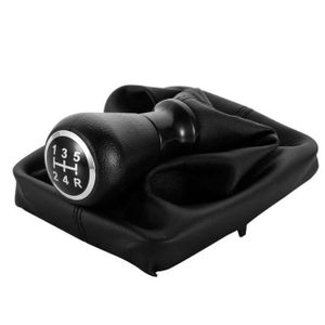 Pommeau De Levier De Vitesse Cuir Noir Et Chrome Pour Renault Clio III Et Master - Neuf