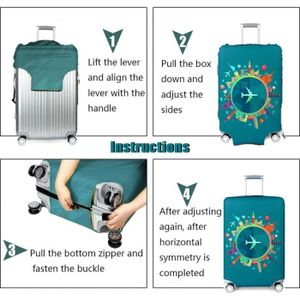 Housse De Valise élastique 3D Morbuy - 4 Tailles (18-32 Pouces) - Protection Anti-rayures Et Imperméable - Lavable Et Facile à Enfiler - 7