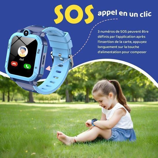 Puhiuyoi Montre Intelligente Enfant GPS, Montre Connectée Enfant Avec SOS Jeux