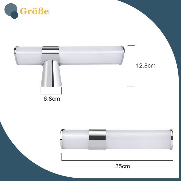 Homefire Éclairage Miroir Salle De Bain LED 40 Cm - 6W IP44 Blanc Neutre 4000K Moderne