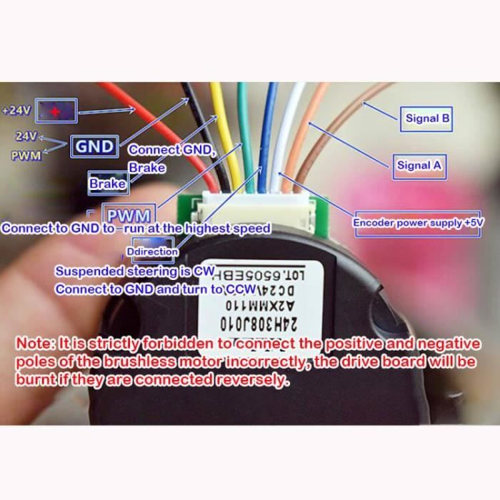 Mini servomoteur sans balais CW CCW DC 24V 6000RPM, carte pilote ...