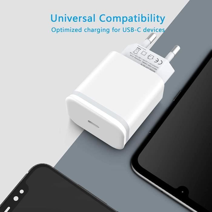 Chargeur Rapide 20W USB C pour iPhone 13/13 Mini / 13 Pro / 13 Pro Max -  Cyber Planet