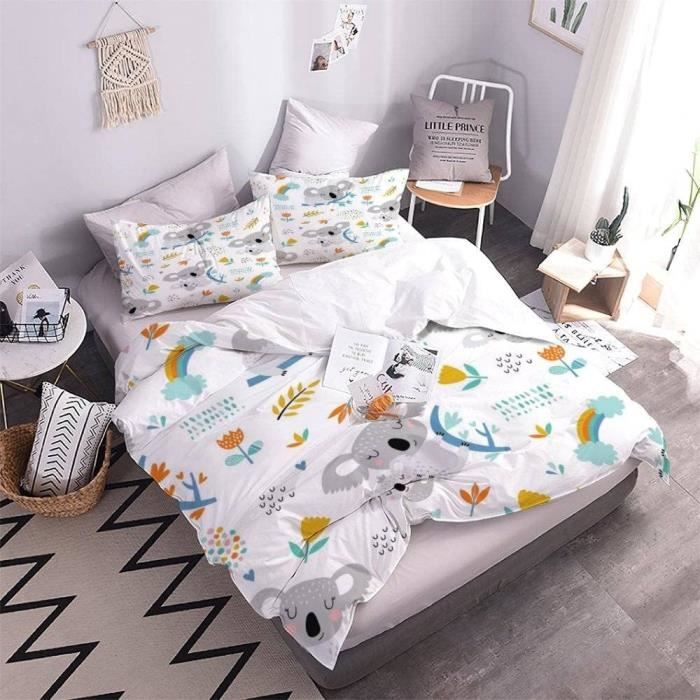 AEESS Housse de Couette 140x200 Enfant Chaton De Compagnie 3D Imprimé  Parure de lit Ultra Doux Hypoallergique 3 Pièces Animaux Mignons Bedding  avec Fermeture Éclair et 2 Taie d'oreiller Fille Garçon 