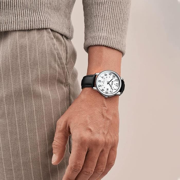 G1040 bracelet de montre en cuir souple fait main pour hommes, large  coussinet de 18 mm