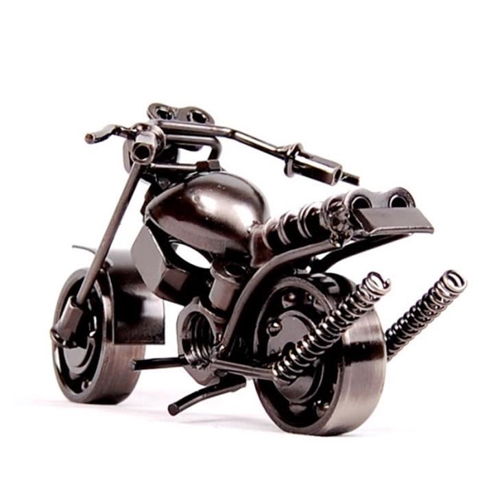 Statue deco,Figurine de moto en métal pour enfant,modèle rétro