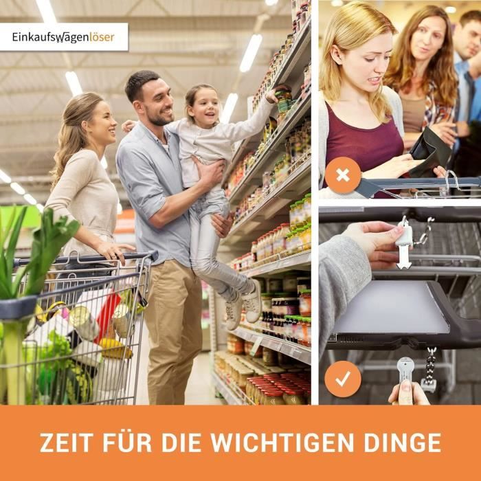 Code24 Clé Passe Partout Pour Les Caddies PorteClés „L'Ancre Avec Jeton Caddie & Localisateur