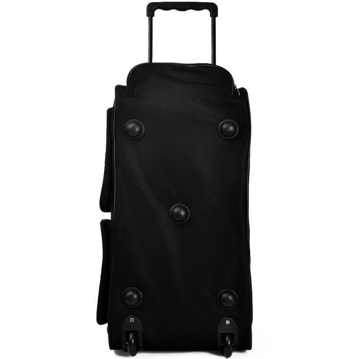 Monzana Sac De Voyage 85L Noir à roulettes trolley sac de sport poignée  télescopique 2 roues verrouillable transport