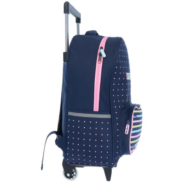 Sac a dos a roulettes LITTLE MARCEL Rayure 42 CM 2 compartiments Garantie 1 an Cdiscount Bagagerie Maroquinerie