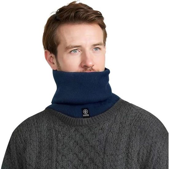 XNIVUIS Lot De 2 Écharpes Tubulaires Homme Hiver - Snood Thermique Velours Noir/Bordeaux, Multifonction Et Doux