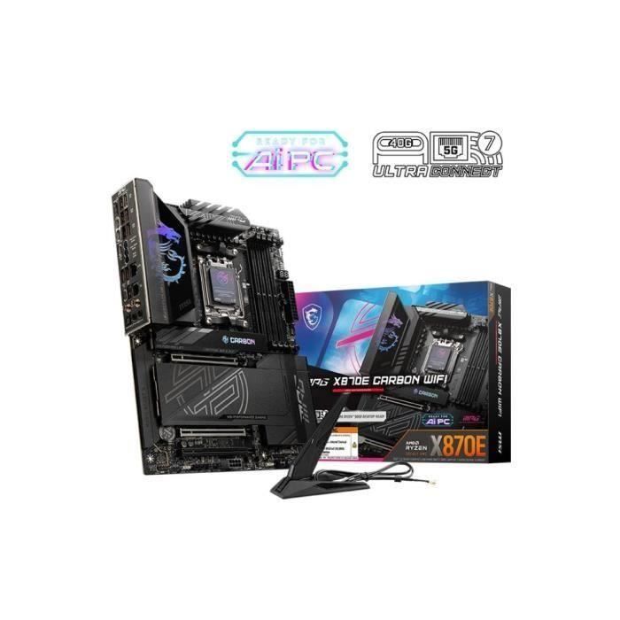 Carte mère - MSI - MPG X870E CARBON WIFI - Wi-Fi 7 5G LAN USB 40 Gb/s LED RGB PCIe supplémentaire