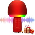 Microphone Bluetooth Sans fil Rouge - Karaoké-0