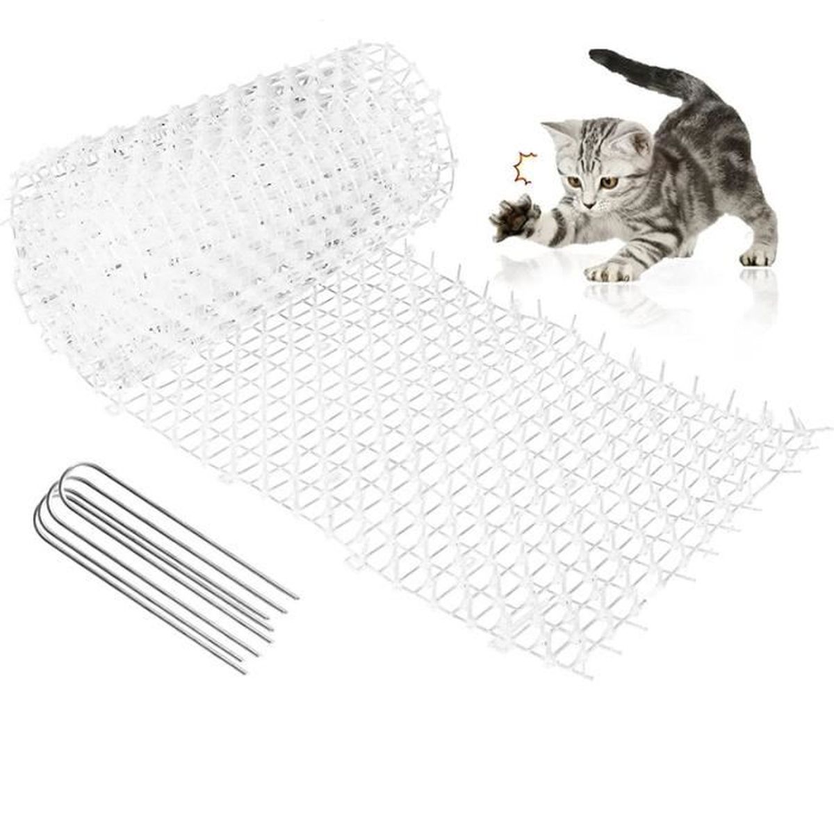 XFLYP Tapis Anti-Chat Avec Picots - 200x30cm - Protection Jardin Et Plantes Contre Animaux
