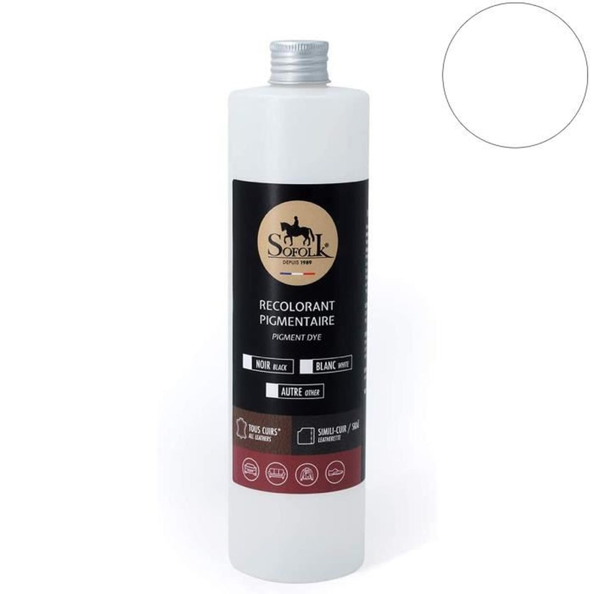 Peinture Cuir/SimiliCuir (500ml, BLANC) SOFOLK Entretien pour Siège et Volant de Voiture