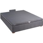 Sommier Lit Coffre EPEDA KALYPSO Anthracite 140x190 - A Lattes - Avec Rangement - Pieds Inclus