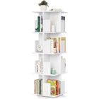 EUGAD Bibliothèque rotative 4 Niveaux en MDF, étagère de Bureau de Rangement 39x39x128cm, Blanc 0040SHG