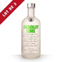 Lot de 3 - Vodka Absolut Lime (Citron Vert) 70cl