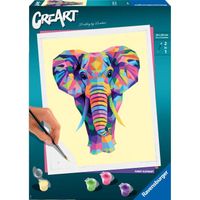 CreArt Elephant 24x30 cm - Peinture par numéros – Dès 12 ans – Ravensburger - 28995