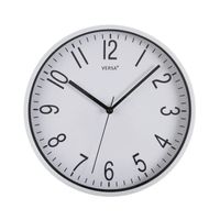 Versa Raven Horloge Murale pour la Cuisine, Pendule pour Salon, 30 x 4,3 x 30 cm,PVC, Blanc