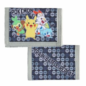 PORTEFEUILLE Portefeuille gris | Pokémon GO | 13 x 9 cm | Porte-monnaie pour Enfants | Cas