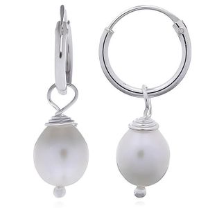 Boucles D'oreilles Argent Perles D'eau Douce Rosées - Neuves Avec étiquettes