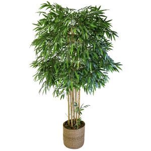 FLEUR ARTIFICIELLE Bambou artificiel de cannes naturelles, idéal pour la décoration de la maison, arbre artificiel, plante artificielle (190 cm)