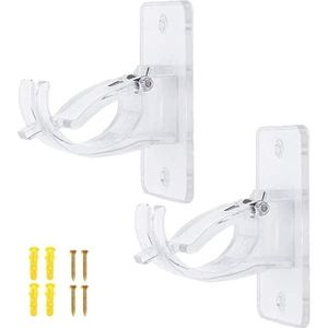 DSFSAEG Lot de 2 supports de tringle à rideaux en forme de U auto-adhésifs en plastique pour tringle de placard