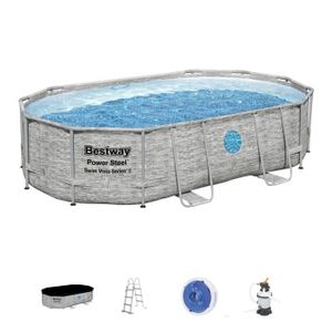 Bâche Ovale Pour Piscine Hors Sol 366 X 732 Cm Avec Accessoires - Protection Intempéries Et Débris