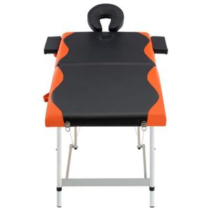 TABLE DE MASSAGE - TABLE DE SOIN BLL Table de massage pliable 2 zones Aluminium Noir et orange 7029685766790