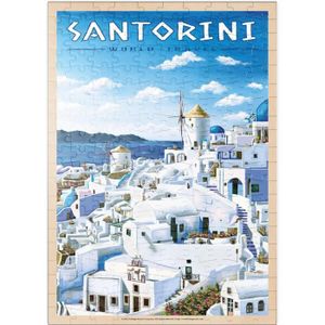 PUZZLE Greece Santorini - In Blue And White, Vintage Trav