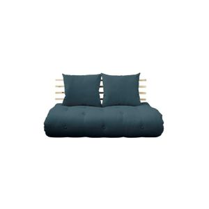 FUTON Canapé lit futon - INSIDE 75 - SOLVEIG - Bleu pétr