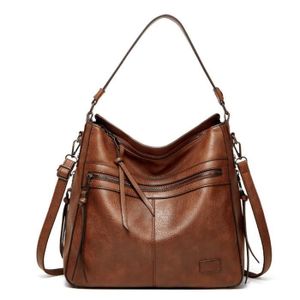Sac à Main Lancaster Vintage En Toile Et Cuir - Couleur Prune Et Noir - Occasion Très Bon état