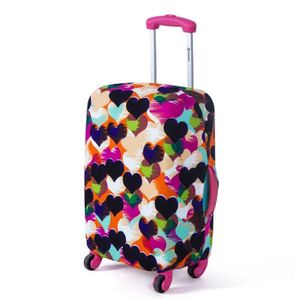 housse imprimée polygonale GUYAQ Housse de protection élastique pour valise bagages voyage usage quotidien XL code polygone école