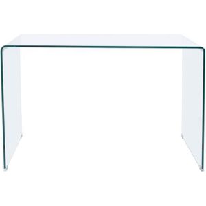 BUREAU  Table de bureau rectangulaire en verre - Longueur 120 x profondeur 70 x hauteur 74 cm