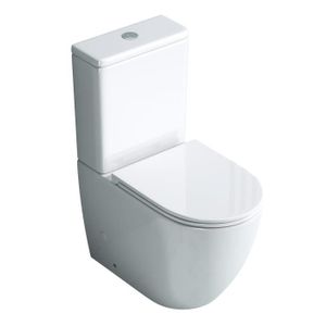 WC - TOILETTES Sogood WC à Poser Céramique Blanc Toilette avec Réservoir de Toilette Abattant Silencieux avec Frein de Chute Stand179T