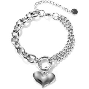 BRACELET - GOURMETTE OSTAracelet femme en acier inoxydable Bracelets avec pendentif coeur220