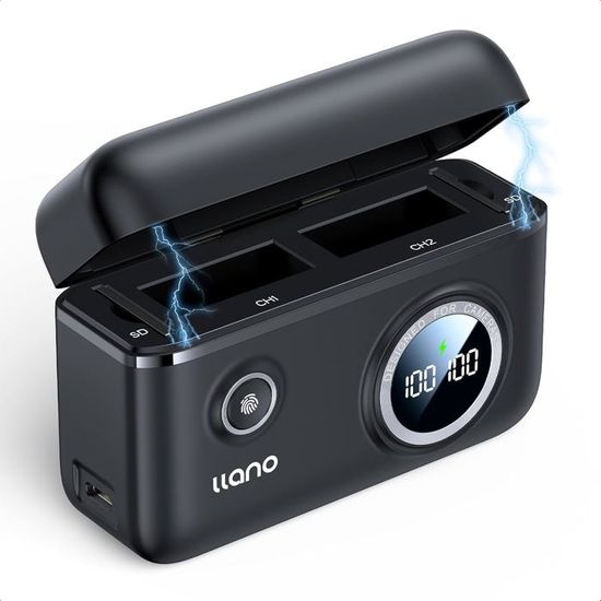 Llano Chargeur De Batterie LP-E10 Rapide 18W USB-C Pour Canon EOS - Double Charge Avec Affichage Intelligent
