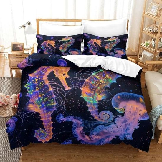Parure De Lit 3 Pièces Imprimée 3D Dumbo - Housse De Couette Double 200x200cm + Taies, Microfibre Douce