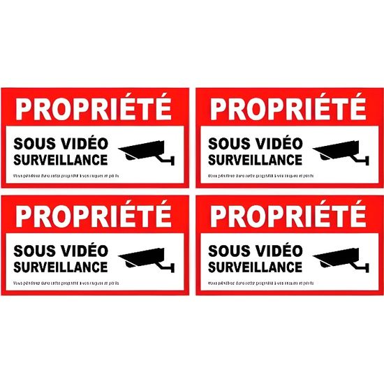 Haute Résistance UV et Pluie Lot de 12 Autocollants Dissuasifs en PVC Autocollant Alarme Sticker de Fabrication Professionnelle.