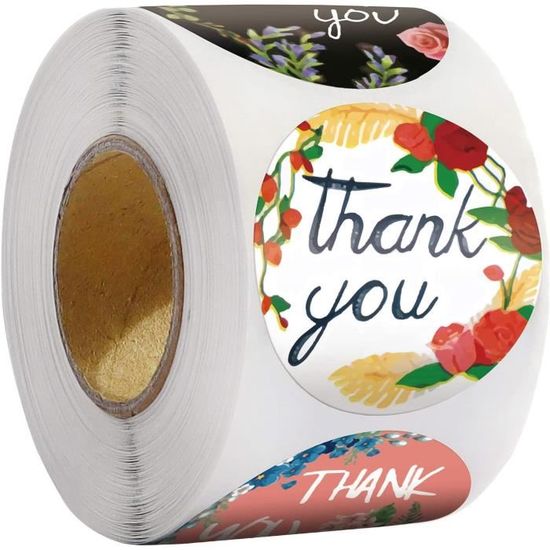 Rouleau D'autocollants "Merci Pour Votre Achat" - Uxcell - 1x3 Pouces - Rectangle Adhésif