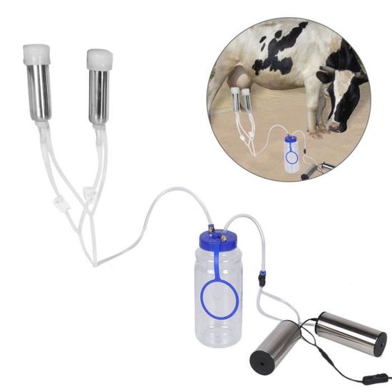 Machine à Traire Portable électrique Pour Vaches - Seau Inox 2L, 5 Niveaux D'aspiration Réglable, Batterie Rechargeable USB